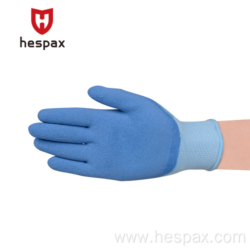 Hespax 13Gauge Nylon Foam Latex Work Gloves Outdoor